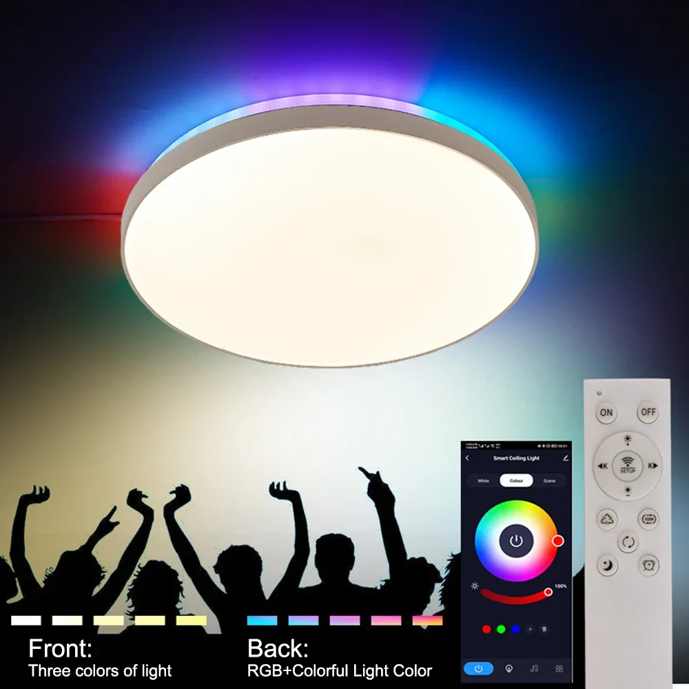 Colorful RGB Light Smart WiFi Ceiling Light Ambient Lamp APP Control Work With Alexa Google Home For Bedroom
Colorful RGB Light Smart WiFi Ceiling Light Ambient Lamp APP Control Work With Alexa Google Home For Bedroom