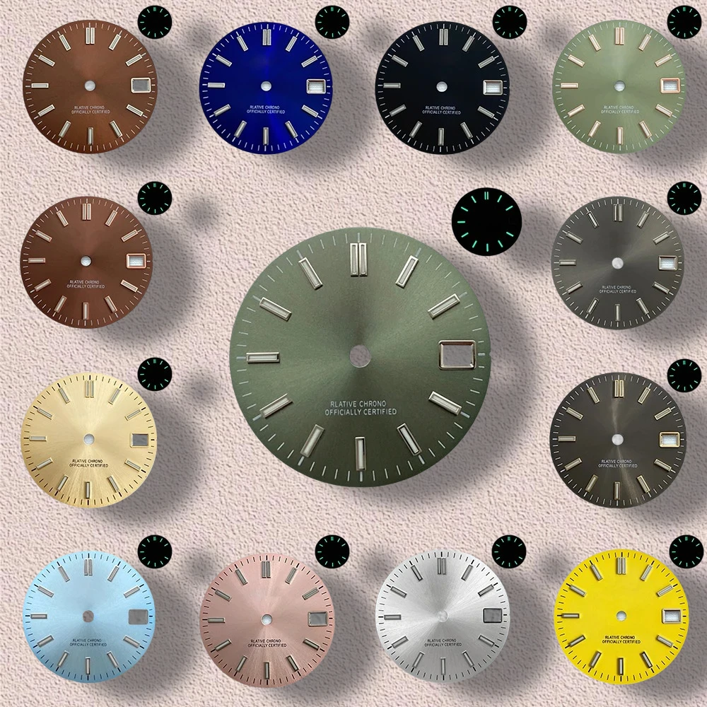 28.5mm High Quality S Logo NH35 Dial sunray Dial Day just Mod fit NH35/NH36 Movement Fit 3/3.8 o'clock Crown NH35 Accessories
28.5mm High Quality S Logo NH35 Dial sunray Dial Day just Mod fit NH35/NH36 Movement Fit 3/3.8 o'clock Crown NH35 Accessories
