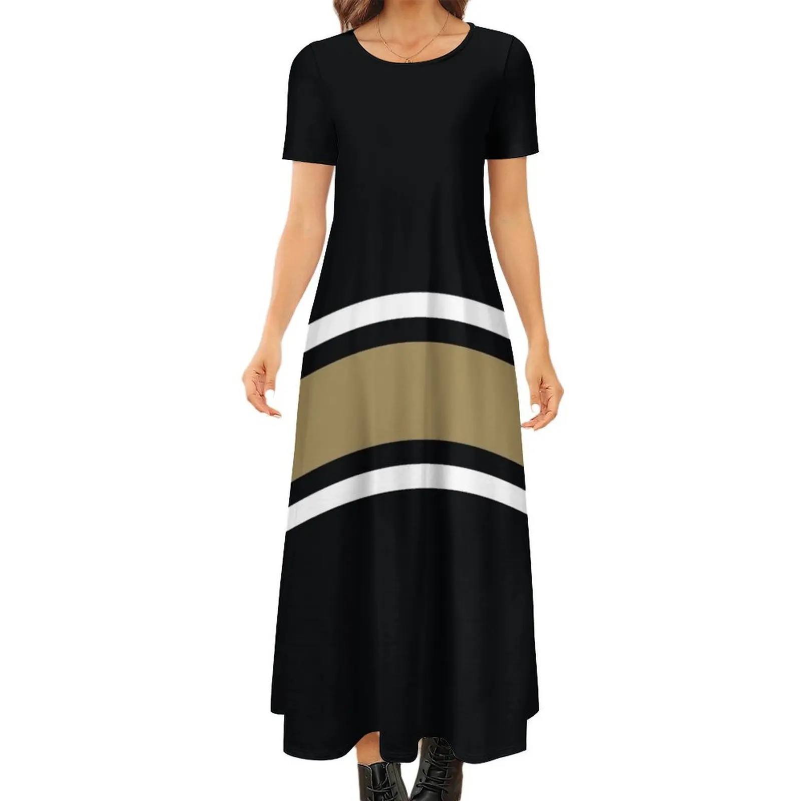 Black, White, & Gold Power Stripe Round Neck Short Sleeve Dress beach outfits for women Bride dresses party dresses woman
Black, White, & Gold Power Stripe Round Neck Short Sleeve Dress beach outfits for women Bride dresses party dresses woman