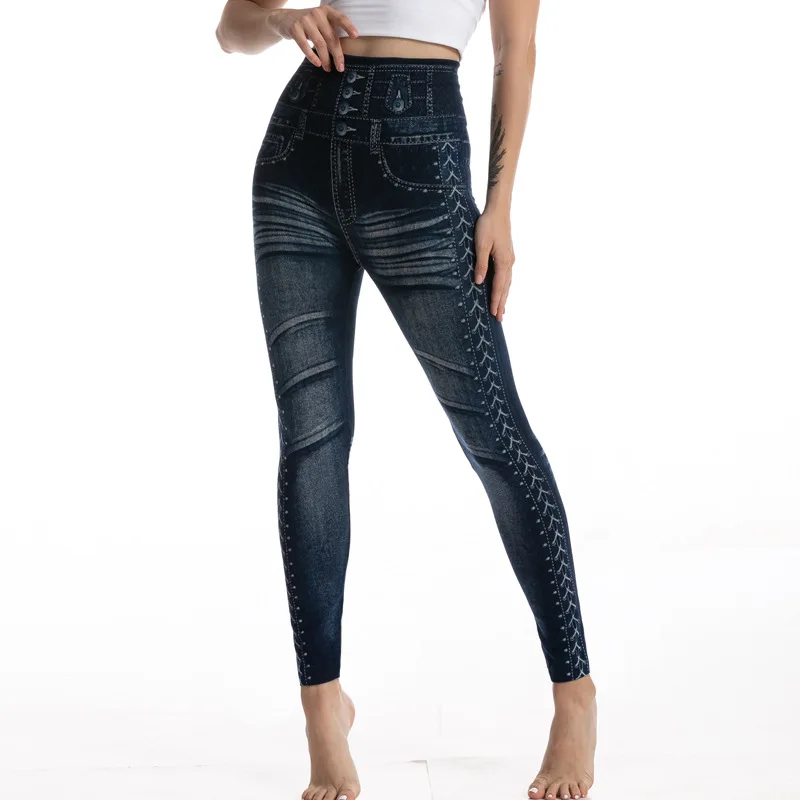 Fashion Printed Leggings For Women Cotton Imitation Denim Leggings For Ladies High Waist Slim Hip Lifting Sexy Yoga Pants
Fashion Printed Leggings For Women Cotton Imitation Denim Leggings For Ladies High Waist Slim Hip Lifting Sexy Yoga Pants