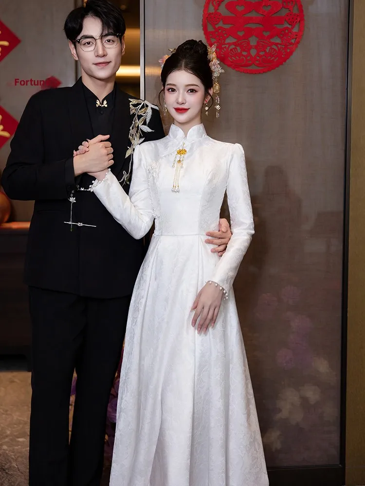 White Long Sve Engagement Dr Wedding Ceremony Evening Gown for Women Vintage Sle Beaded Pearl mid Waist
White Long Sve Engagement Dr Wedding Ceremony Evening Gown for Women Vintage Sle Beaded Pearl mid Waist