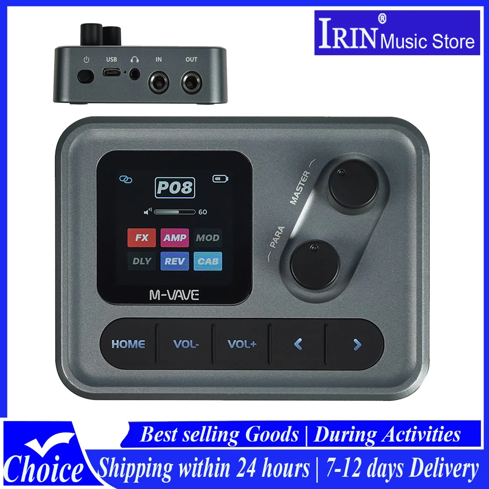 M-VAVE Pocket AMP 1.54Inch Screen Guitar Multi-Effects Processor/6+1 Custom FX Chain/USB-C Audio Interface/for Direct Recording
M-VAVE Pocket AMP 1.54Inch Screen Guitar Multi-Effects Processor/6+1 Custom FX Chain/USB-C Audio Interface/for Direct Recording