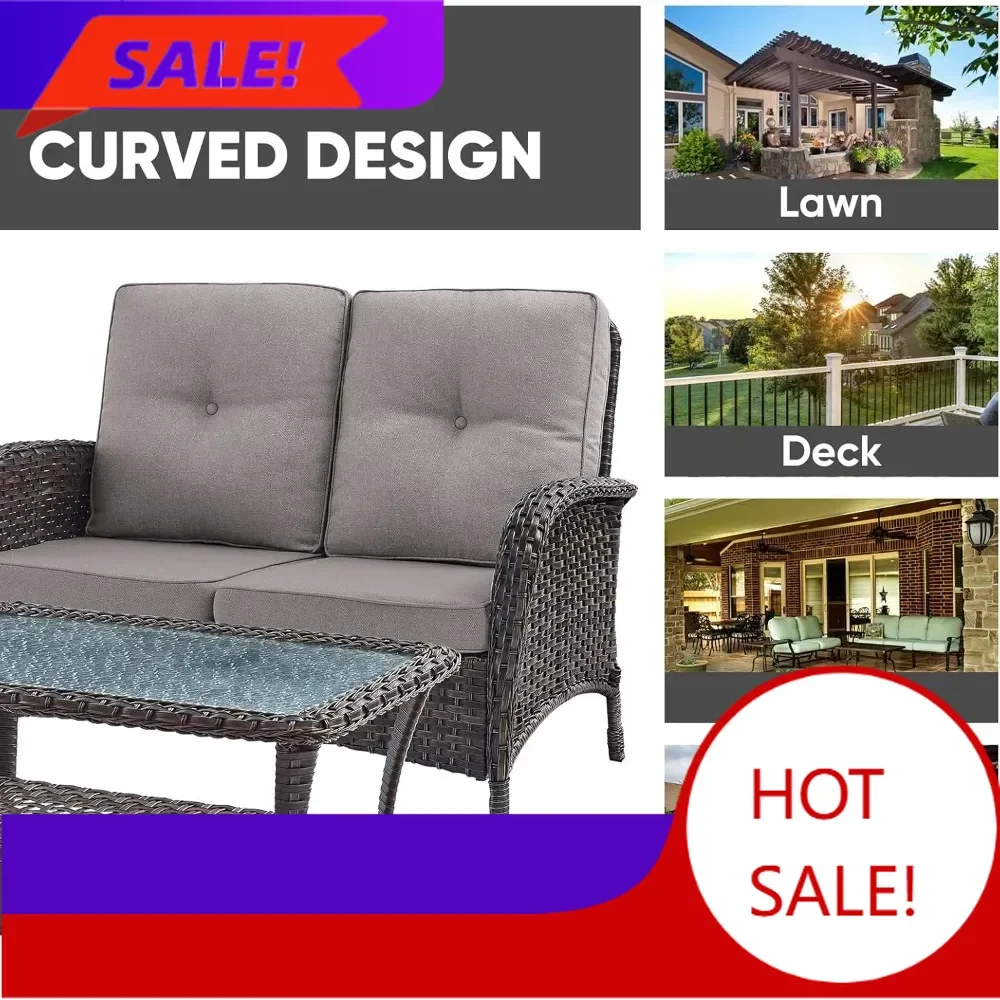 BestsellerHot salesOutdoor Loveseat Sofa 2-Seat PE Wicker Outdoor Couch with Coffee Table,Deep Seat High Back Outdoor Patio Furn
BestsellerHot salesOutdoor Loveseat Sofa 2-Seat PE Wicker Outdoor Couch with Coffee Table,Deep Seat High Back Outdoor Patio Furn
