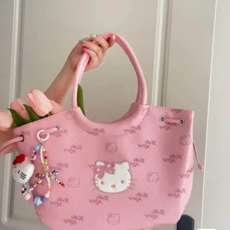 Sanrio Cute Hello Kitty Handbag for Women Girl Tote Cartoon Large Capacity Shoulder Bag Pink with Pendant Kawaii PU Leather
Sanrio Cute Hello Kitty Handbag for Women Girl Tote Cartoon Large Capacity Shoulder Bag Pink with Pendant Kawaii PU Leather