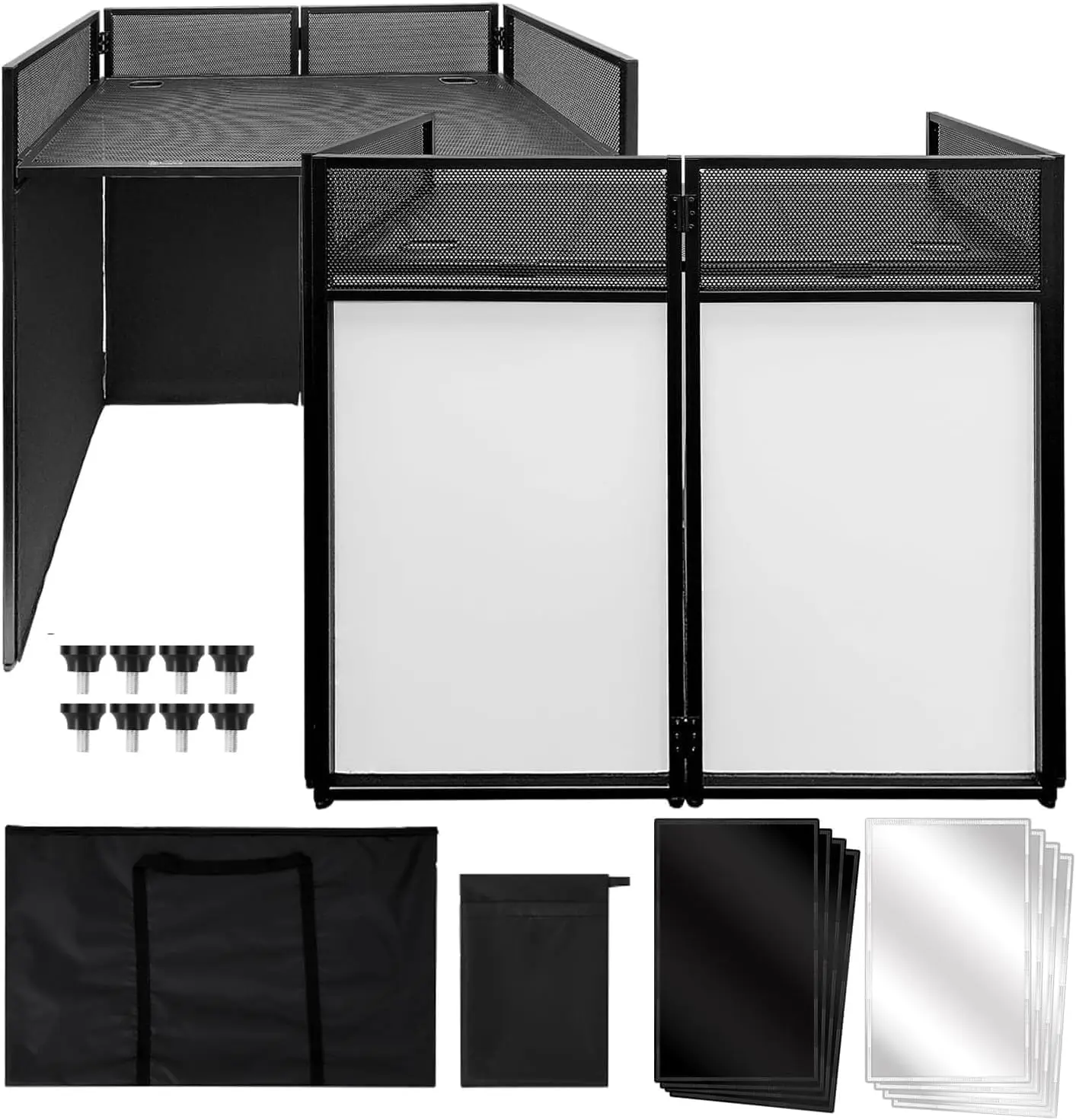 Garvee Size 127x64x122cm Portable DJ Stand with Black Metal Structure, Foldable Desk Adjustable Feet for Offices Events Parties Studios
Garvee Size 127x64x122cm Portable DJ Stand with Black Metal Structure, Foldable Desk Adjustable Feet for Offices Events Parties Studios