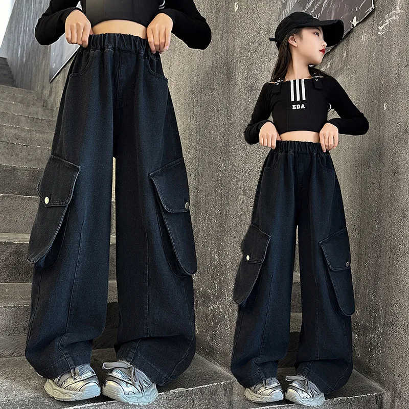 Teen Girls Cargo Jeans Spring and Autumn New Children Fried Street Loose Casual Large Pocket Wide Leg Pants for Kids Trousers
Teen Girls Cargo Jeans Spring and Autumn New Children Fried Street Loose Casual Large Pocket Wide Leg Pants for Kids Trousers