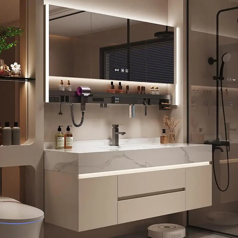 Seamless Integrated Bathroom Furniture Vanity with Slab Stone Basin 2026 New Model Modern Design Wall-Mounted Storage Cabinet
Seamless Integrated Bathroom Furniture Vanity with Slab Stone Basin 2026 New Model Modern Design Wall-Mounted Storage Cabinet
