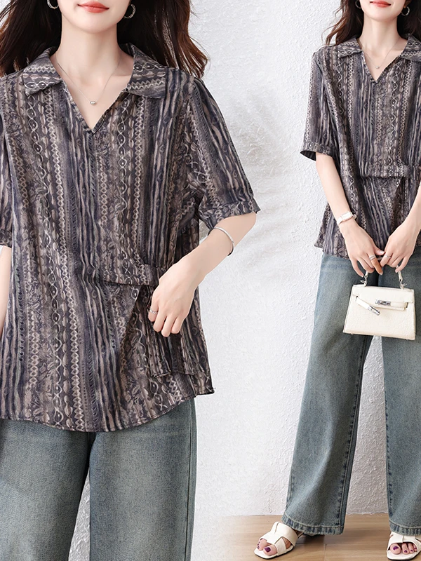 Retro Sle Women's Loose Fit ort Sve irt Summer New Design Slimming Versatile Belly Covering Top Design Sensation
Retro Sle Women's Loose Fit ort Sve irt Summer New Design Slimming Versatile Belly Covering Top Design Sensation