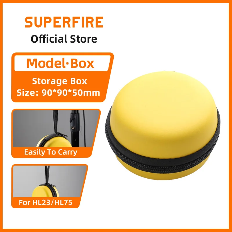 SUPERFIRE Storage Box Yellow Suitable for Headlamp HL23 HL05 HL05-S HL16 HL75 (Black Headlight Belt For TH04)
SUPERFIRE Storage Box Yellow Suitable for Headlamp HL23 HL05 HL05-S HL16 HL75 (Black Headlight Belt For TH04)