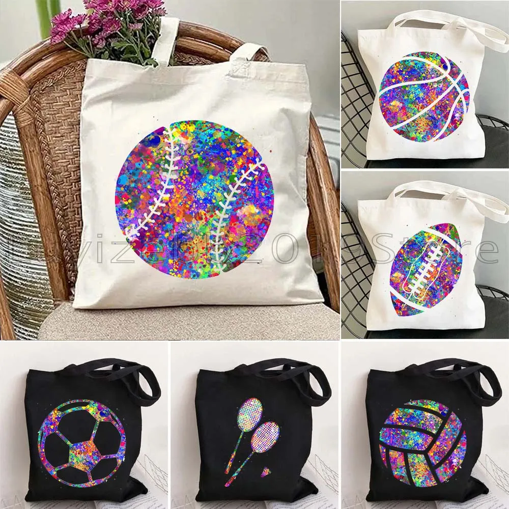 American Football Ball Badminton Rackets Volleyball Basketball Soccer Baseball Ball Bat Watercolor Gifts Canvas Tote Bag Handbag
American Football Ball Badminton Rackets Volleyball Basketball Soccer Baseball Ball Bat Watercolor Gifts Canvas Tote Bag Handbag