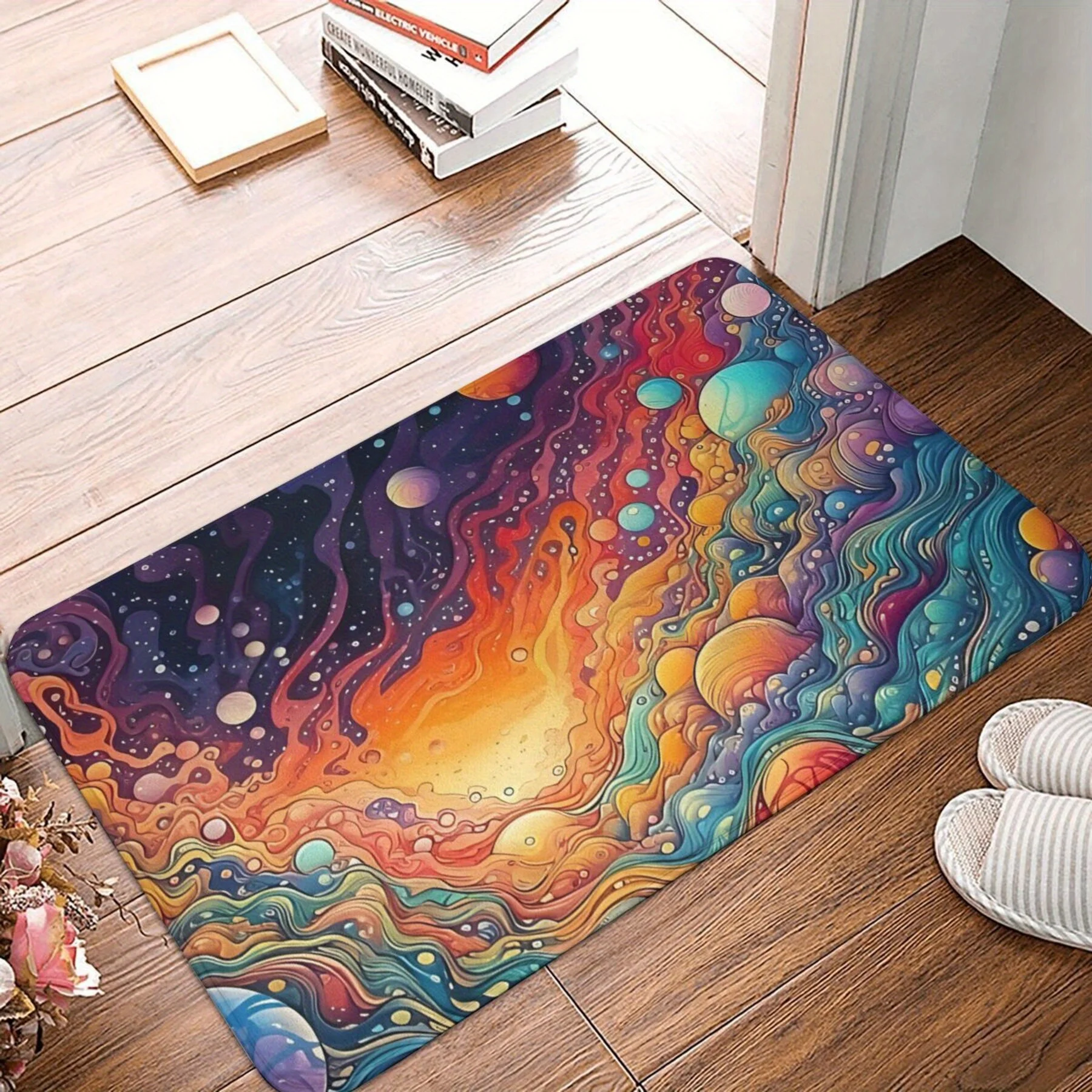 1 Vibrant Abstract Space Themed Doormat - Soft Polyester, Machine Washable, Rectangular Mat for Bedroom, Living Room and Outdoor
1 Vibrant Abstract Space Themed Doormat - Soft Polyester, Machine Washable, Rectangular Mat for Bedroom, Living Room and Outdoor
