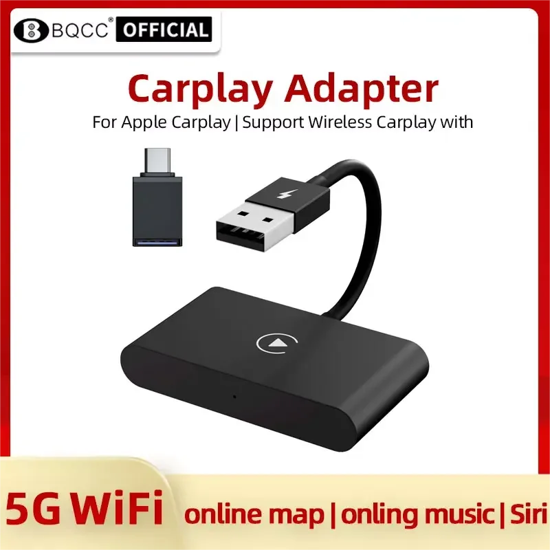 BQCC Wireless Carplay Dongle For Android or Apple Wireless Auto Car Adapter New Wireless Auto Plug Play WiFi Online Update
BQCC Wireless Carplay Dongle For Android or Apple Wireless Auto Car Adapter New Wireless Auto Plug Play WiFi Online Update
