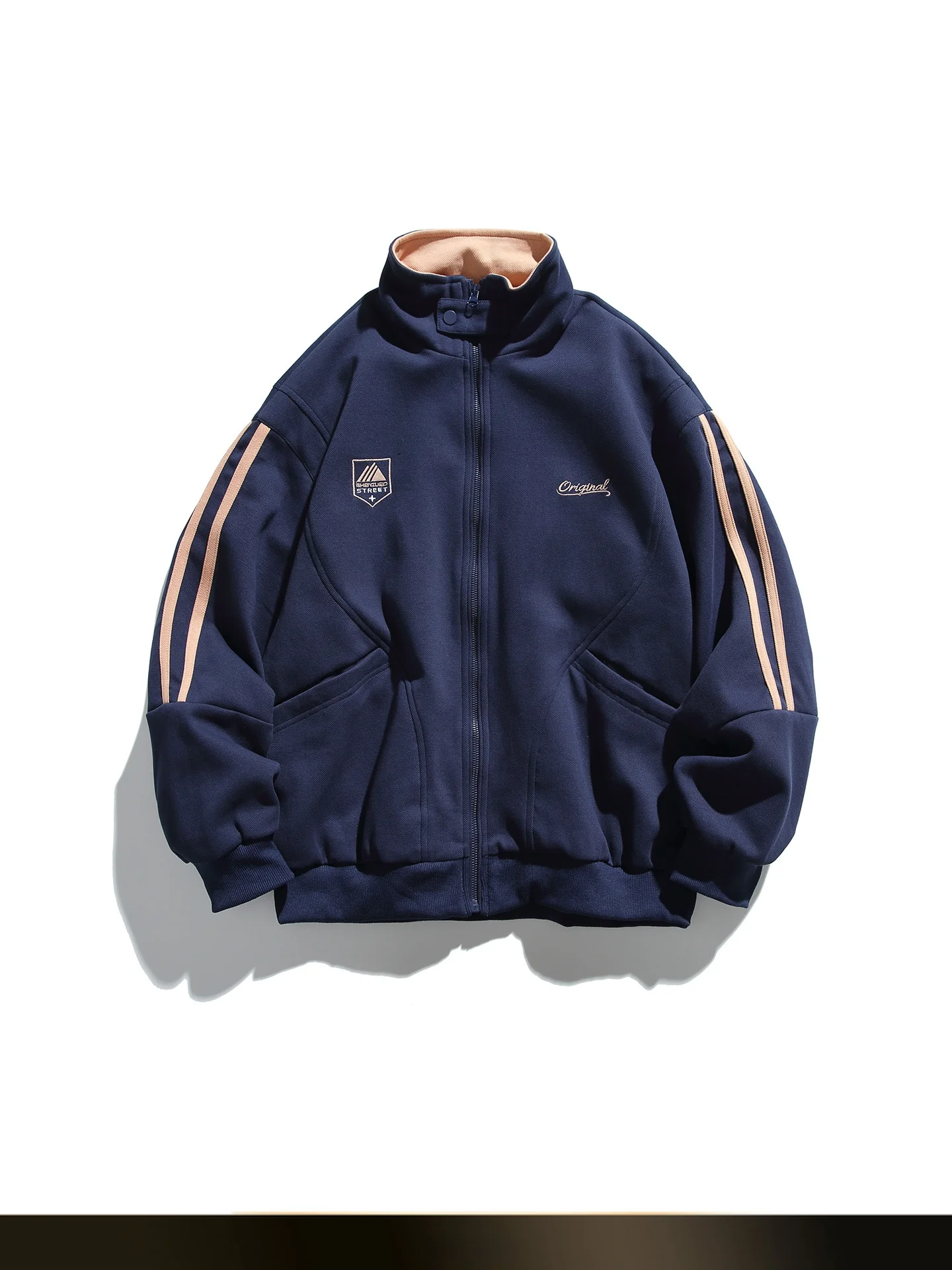 American Retro Color Blo Stripe Stand Collar Sweatirt Men's Loose Couple Sle Sport Open Cardigan Jaet for Autumn
American Retro Color Blo Stripe Stand Collar Sweatirt Men's Loose Couple Sle Sport Open Cardigan Jaet for Autumn