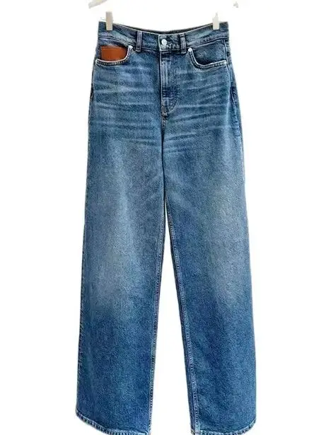 Spring/Fall Women's High Waist Street Cowboy Washed Denim Pants Pocket Single Button Loose Soft Fashion Casual Straight Jeans
Spring/Fall Women's High Waist Street Cowboy Washed Denim Pants Pocket Single Button Loose Soft Fashion Casual Straight Jeans