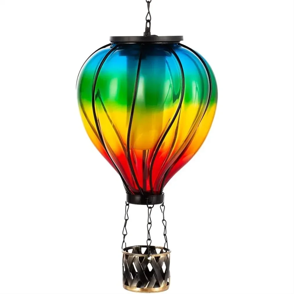 Glass Hot Air Balloon Solar Lantern with Flickering Flame Light, Waterproof Hanging Decor for Garden Yard Patio
Glass Hot Air Balloon Solar Lantern with Flickering Flame Light, Waterproof Hanging Decor for Garden Yard Patio