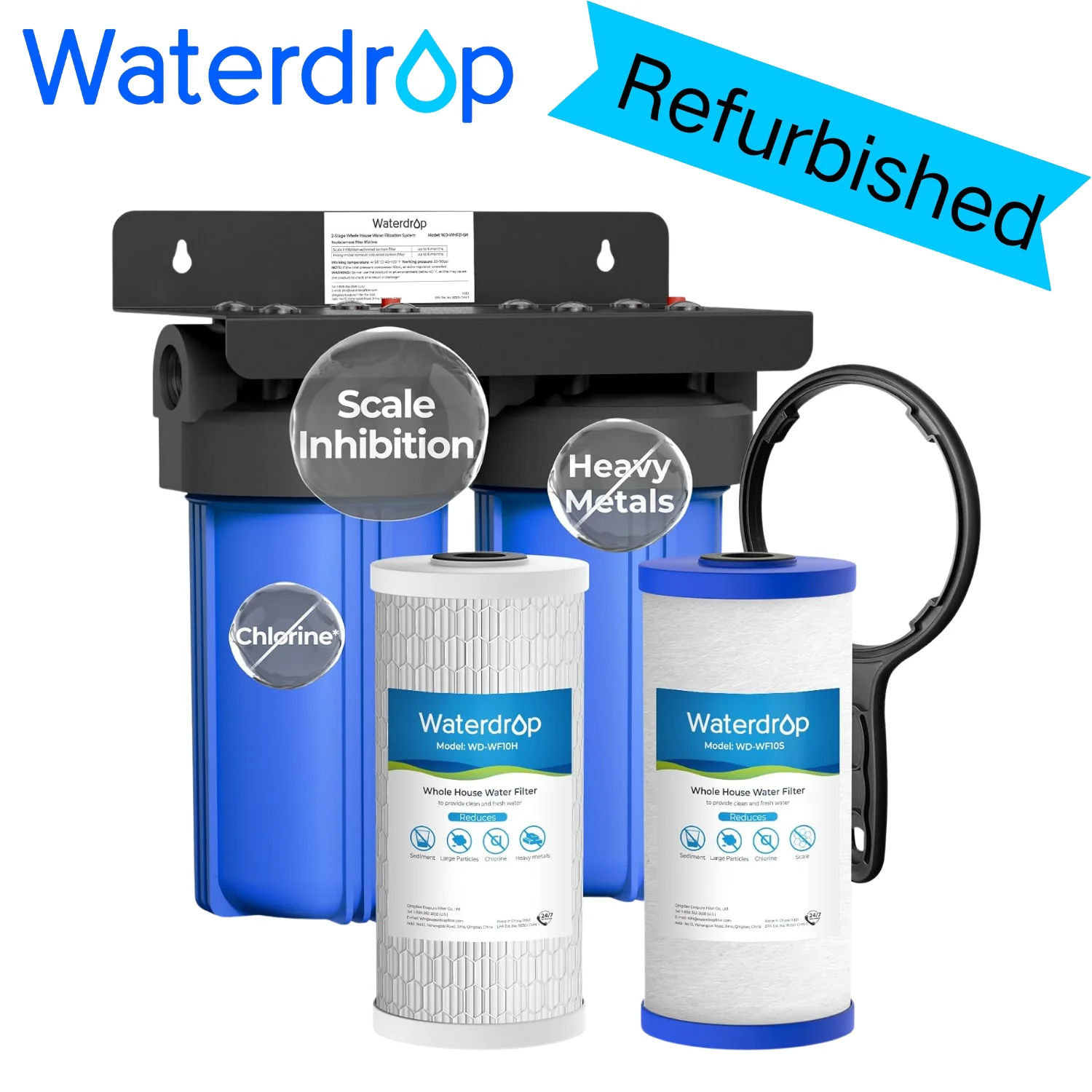Двухступенчатая система фильтрации воды для всего дома Waterdrop с фильтром от тяжелых металлов и отложений, WD-WHF21-SH (восстановленная)
Двухступенчатая система фильтрации воды для всего дома Waterdrop с фильтром от тяжелых металлов и отложений, WD-WHF21-SH (восстановленная)