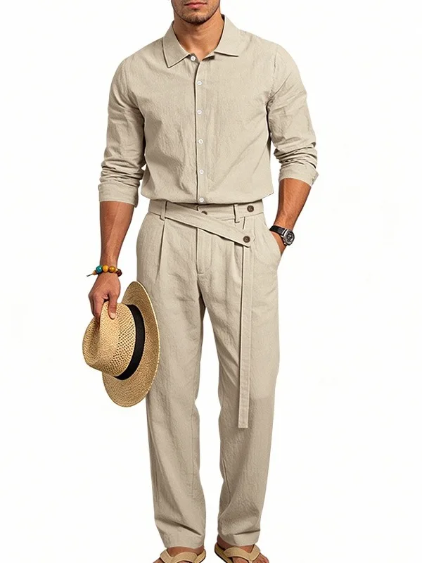 Men's Casual Linen Long Sleeve Shirt Straight Leg Pants Set Four Seasons Loose Fit Fashionable Turn-down Collar Breathable Mo...
Men's Casual Linen Long Sleeve Shirt Straight Leg Pants Set Four Seasons Loose Fit Fashionable Turn-down Collar Breathable Mo...