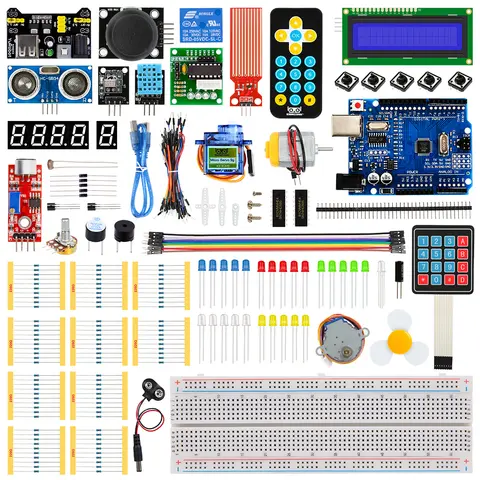KUONGSHUN Super Starter Kit Including Breadboard 1602 IIC Jumper Wire Set R3 for Arduino UNO with Tutorial
