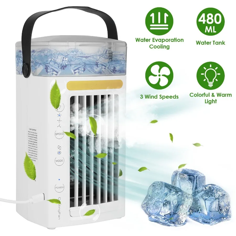 Portable Air Conditioners 4IN1 Portable AC Unit with 3 Speeds Nightlight Evaporative Air Coler for Home Office Camping
Portable Air Conditioners 4IN1 Portable AC Unit with 3 Speeds Nightlight Evaporative Air Coler for Home Office Camping