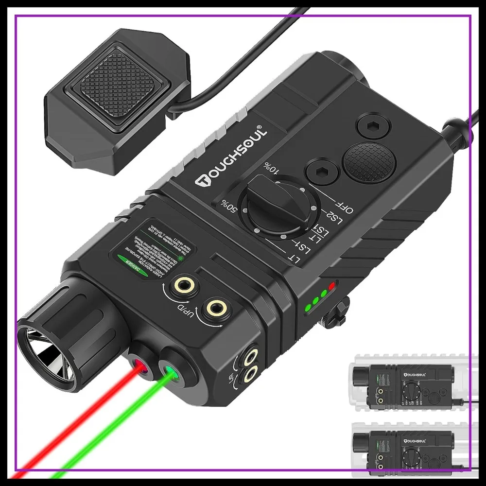 Mlok & Picatinny Mounted Tactical Flashlight Green/Red Laser 3-in-1 Combo, 1600 Lumen Rifle Light with Remote Pressure Switch
Mlok & Picatinny Mounted Tactical Flashlight Green/Red Laser 3-in-1 Combo, 1600 Lumen Rifle Light with Remote Pressure Switch