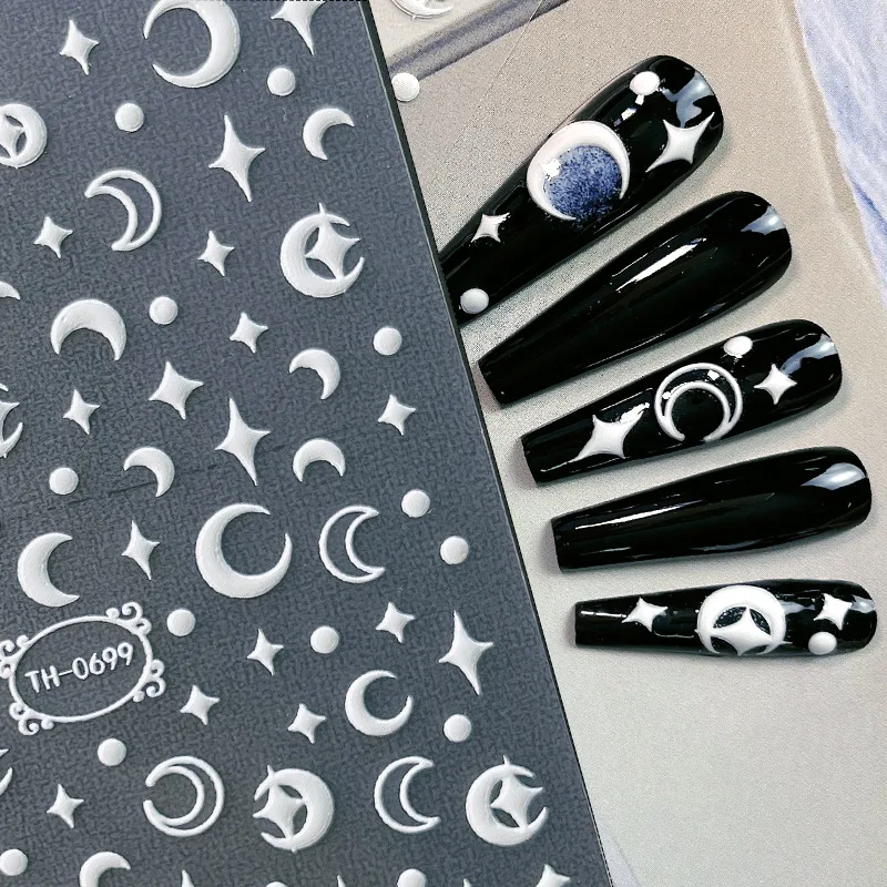 2022 nail stickers white 5D three-dimensional self-adhesive nail stickers DIY star and moon relief nail stickers nail decoration
2022 nail stickers white 5D three-dimensional self-adhesive nail stickers DIY star and moon relief nail stickers nail decoration