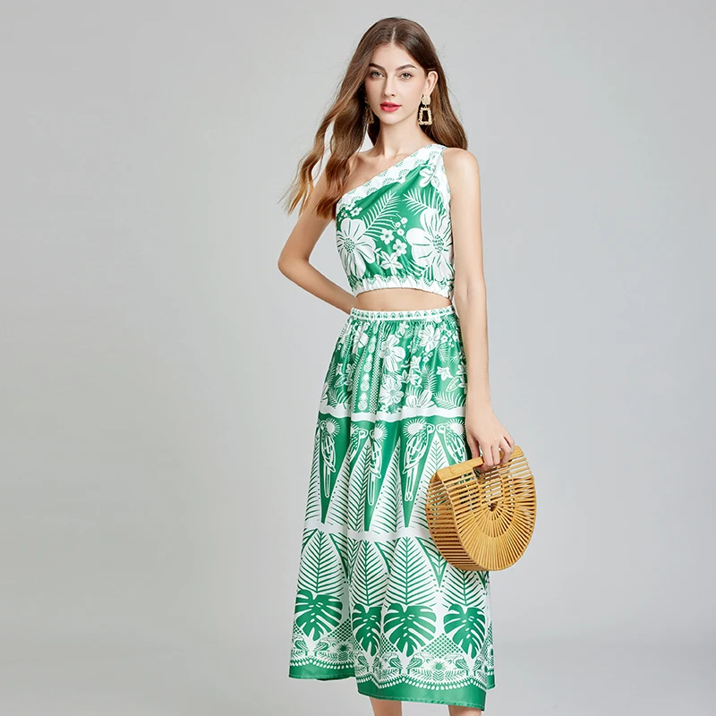 Summer Matching Two Piece Clothing Set Trend 2024 One Shoulder Print Top Skirt Sets Vacation Beach Summer Outfit Women's Suits
Summer Matching Two Piece Clothing Set Trend 2024 One Shoulder Print Top Skirt Sets Vacation Beach Summer Outfit Women's Suits
