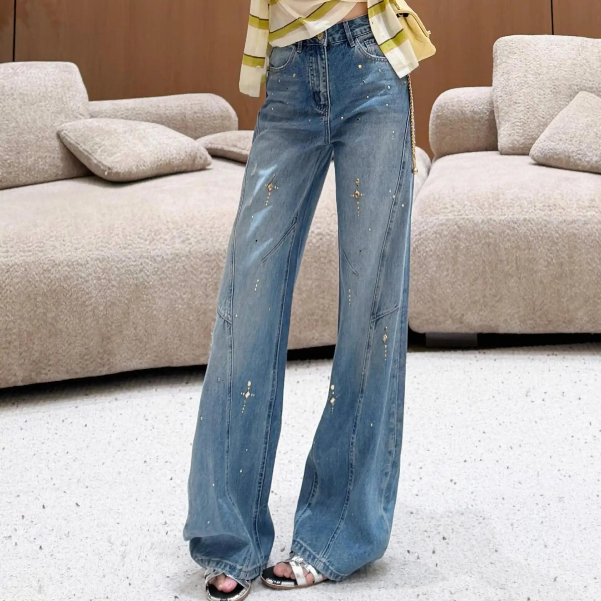Denim Pant Women Jeans Vintage Wide Leg Long Pants Slim Fit High Waist Trousers Y2k Streetwear Elegant Work Casual Loose 2026
Denim Pant Women Jeans Vintage Wide Leg Long Pants Slim Fit High Waist Trousers Y2k Streetwear Elegant Work Casual Loose 2026
