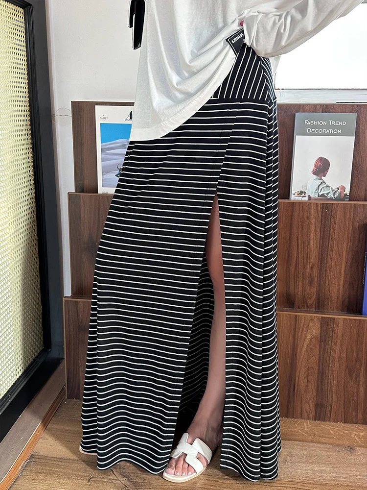 LEDIM WANG Bla Вязаная длинная юбка с разрезом для женщин, весна-лето, новая, простая, в полоску, длинная юбка Ciwalk
LEDIM WANG Bla Вязаная длинная юбка с разрезом для женщин, весна-лето, новая, простая, в полоску, длинная юбка Ciwalk