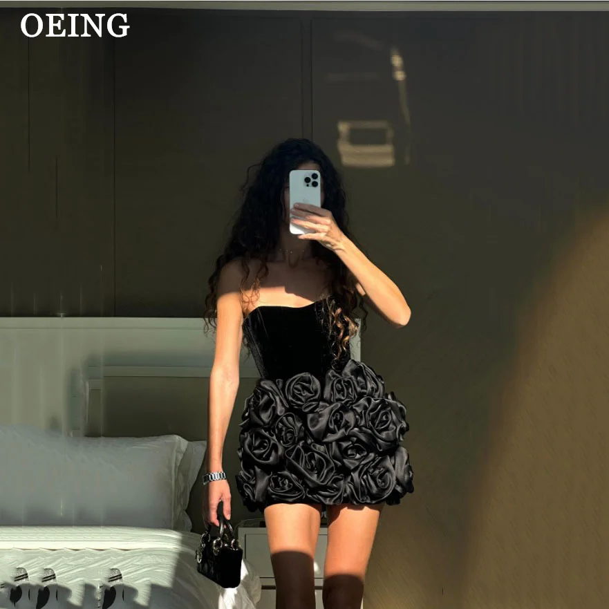 OEING Black A Line Short Prom Dresses Sexy Strapless 3D Flowers Party Evening Gowns Mini Graduation Dress 2024 Robe De Soiree
OEING Black A Line Short Prom Dresses Sexy Strapless 3D Flowers Party Evening Gowns Mini Graduation Dress 2024 Robe De Soiree
