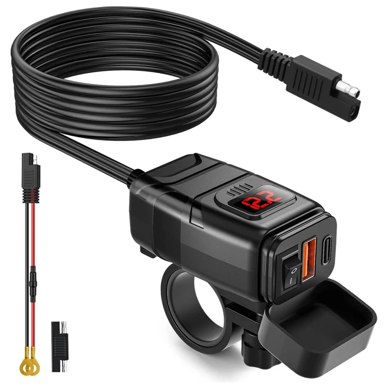 Motorcycle Phone Charger Dual USB Type C PD Charger With Voltmeter & ON/Off Switch
Motorcycle Phone Charger Dual USB Type C PD Charger With Voltmeter & ON/Off Switch