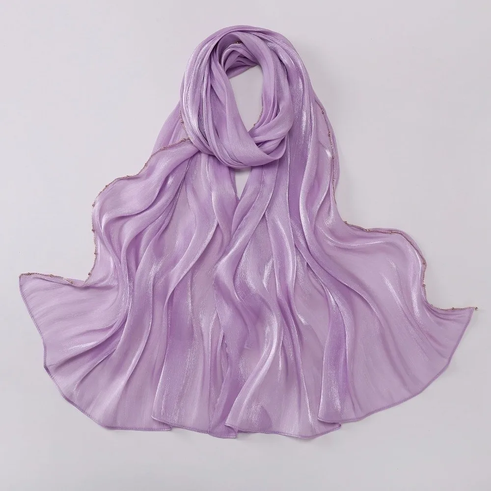 Fashion Solid Color Silk Scarf Shining Unilateral golden chain Chiffon Hijab Veil Long Soft Sunscreen Headscarf Outdoor
Fashion Solid Color Silk Scarf Shining Unilateral golden chain Chiffon Hijab Veil Long Soft Sunscreen Headscarf Outdoor