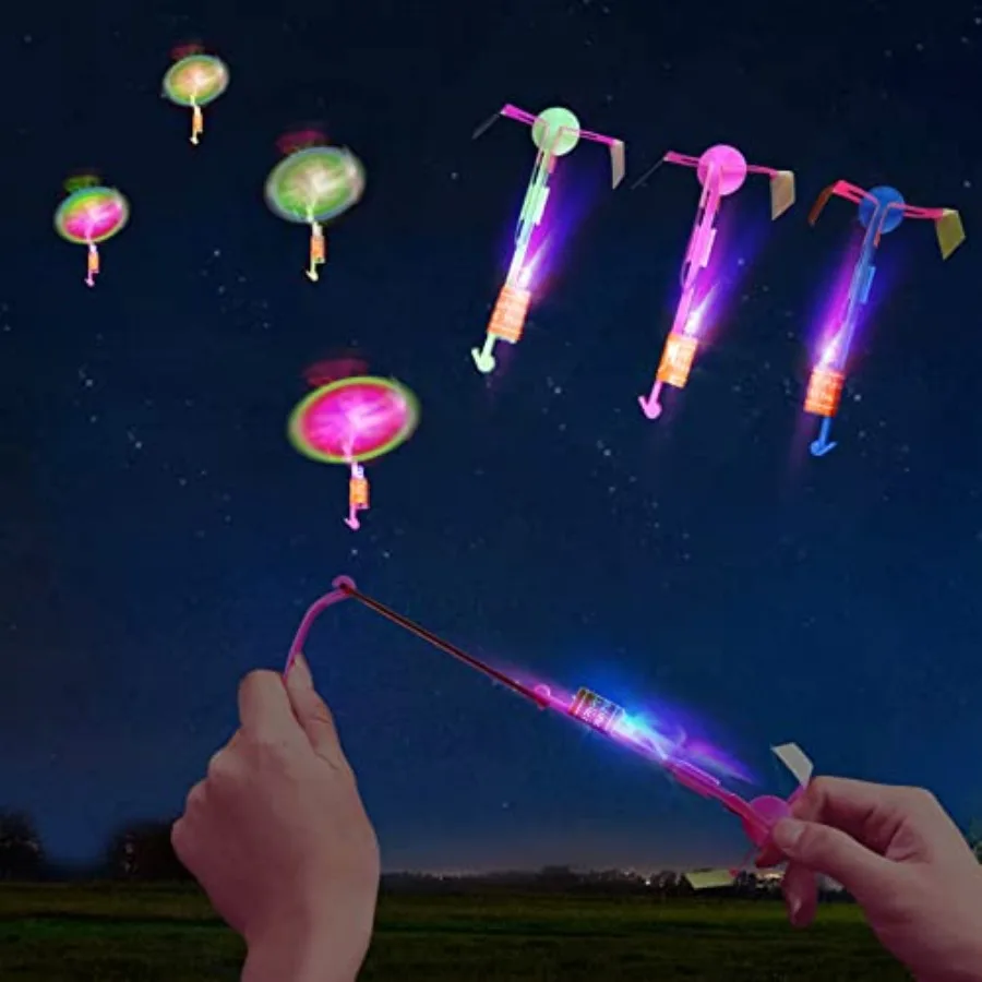 25 Sets LED Flying Set, 25 Slingshot+25 Glow Helicopter-50 Pcs, Flying Toy Outdoor Toys Glow in the Dark Party Supplies Party F
25 Sets LED Flying Set, 25 Slingshot+25 Glow Helicopter-50 Pcs, Flying Toy Outdoor Toys Glow in the Dark Party Supplies Party F