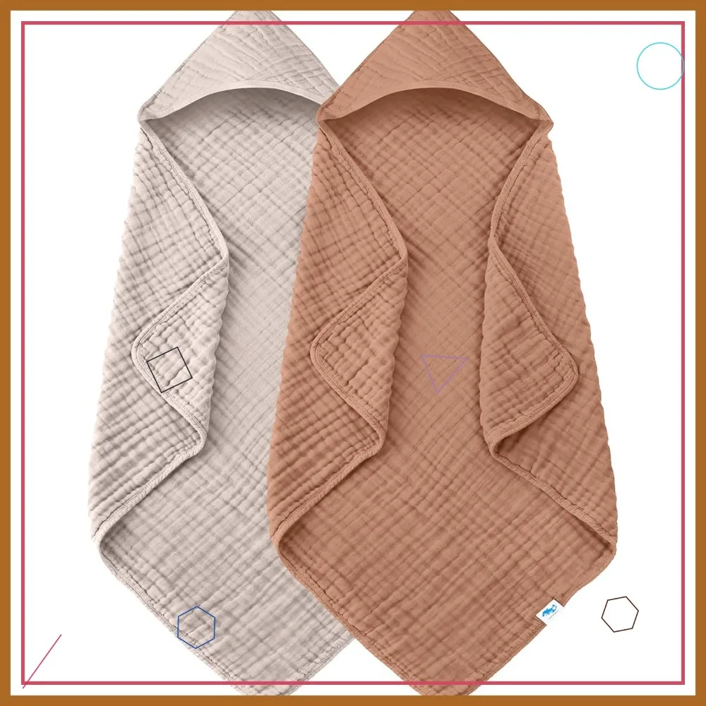 100% Cotton Muslin Hooded Baby Bath Towels - 2 Pack, 32x32Inch, Highly Absorbent for Newborns, Infants & Toddlers
100% Cotton Muslin Hooded Baby Bath Towels - 2 Pack, 32x32Inch, Highly Absorbent for Newborns, Infants & Toddlers