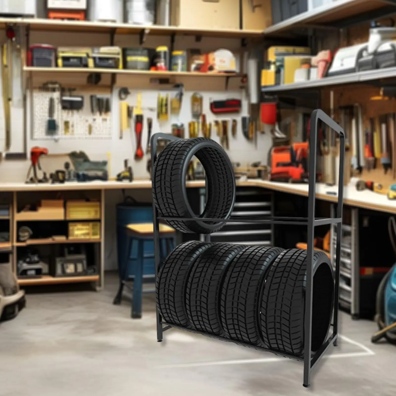 Easy to Install Standing Tire Storage Rack Steel Heavy Duty Organizer for Indoor Garage
Easy to Install Standing Tire Storage Rack Steel Heavy Duty Organizer for Indoor Garage