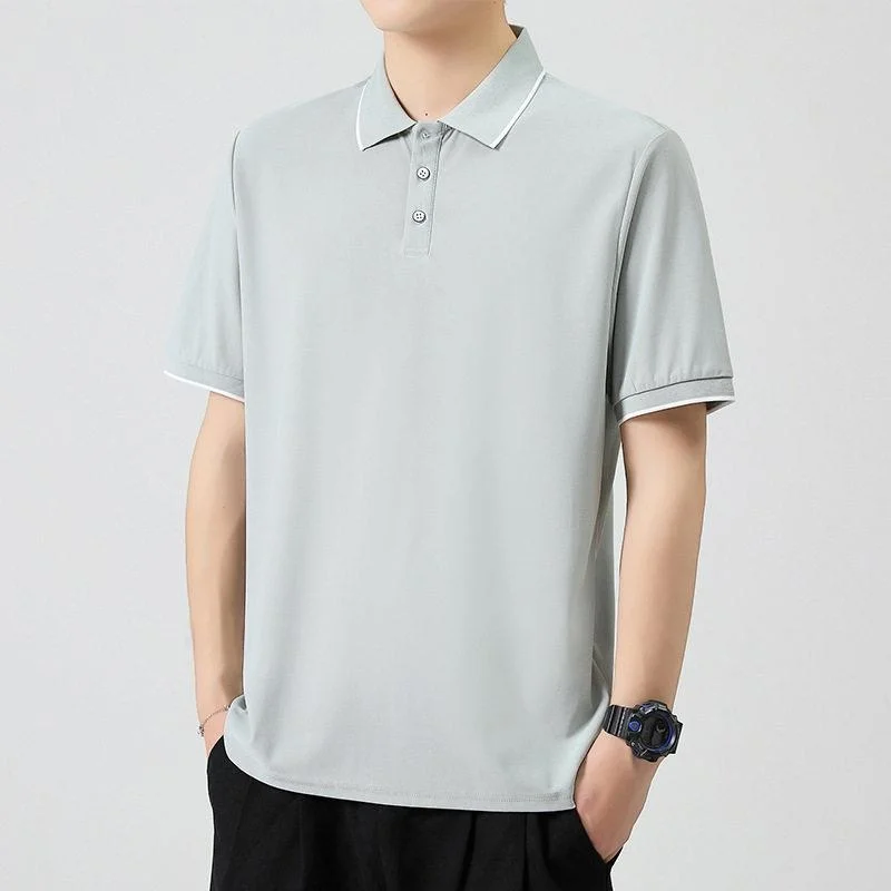 Quick Dry Ice Silk Shirt Pure Color Casual Turn-down Collar Business Fashion Nylon Men's T-Shirt Summer New Style Versatile
Quick Dry Ice Silk Shirt Pure Color Casual Turn-down Collar Business Fashion Nylon Men's T-Shirt Summer New Style Versatile