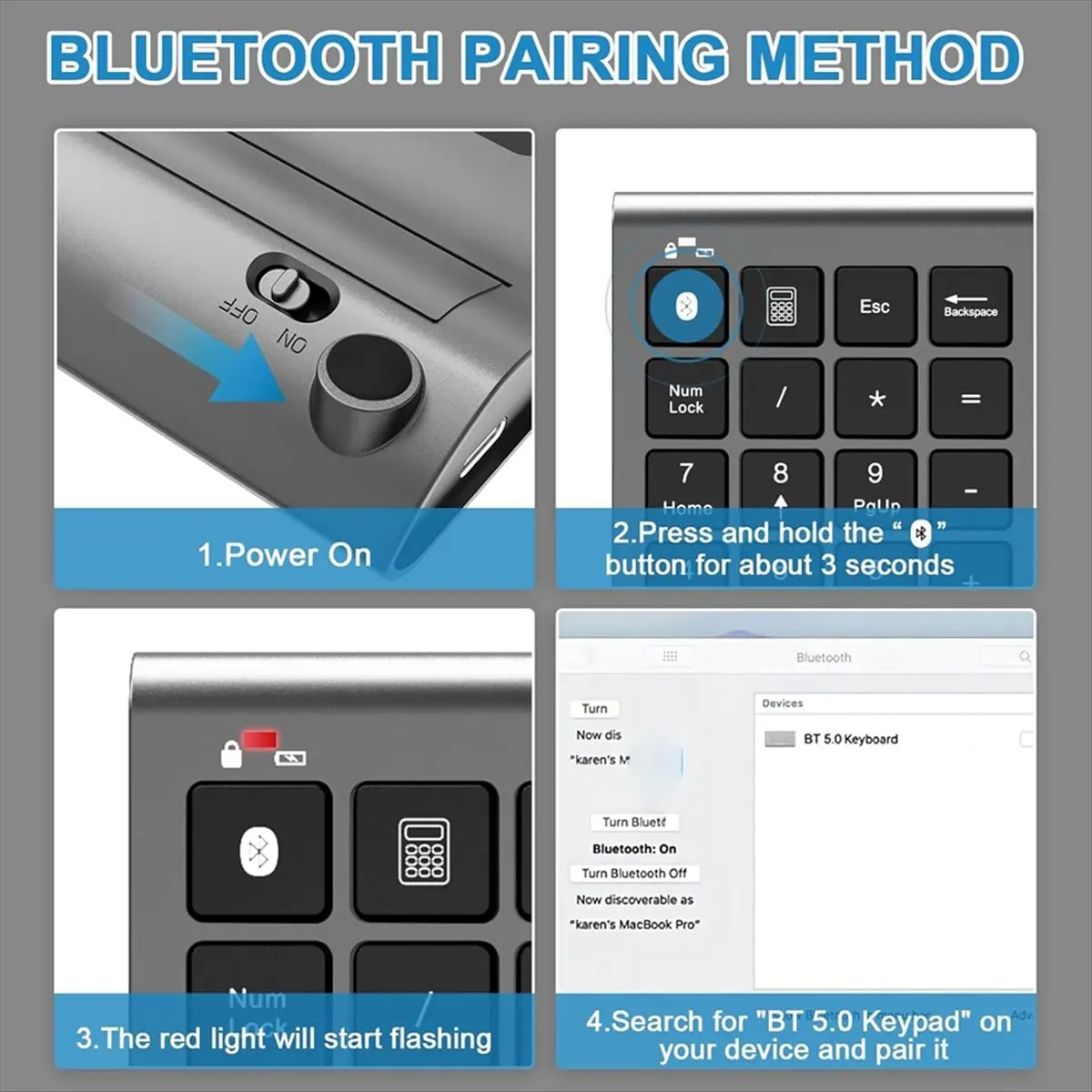 DT375 Mon.Bluetooth Number Pad Wireless & Wired USB Keypad 2-in-1, Rechargeable Numpad for Laptops, Desktop
DT375 Mon.Bluetooth Number Pad Wireless & Wired USB Keypad 2-in-1, Rechargeable Numpad for Laptops, Desktop