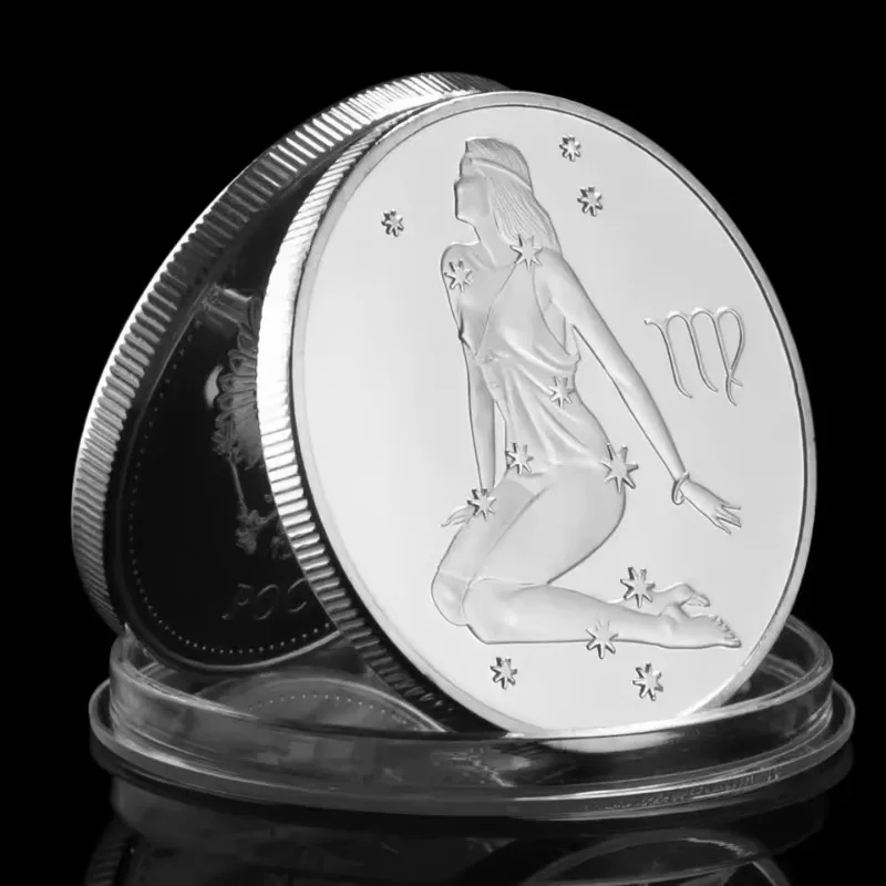 Twelve Constellations Virgo Silvery Plated Collectible Coin Metal Challenge Token Russian Double Head Eagle Design Shape Zodiac
Twelve Constellations Virgo Silvery Plated Collectible Coin Metal Challenge Token Russian Double Head Eagle Design Shape Zodiac