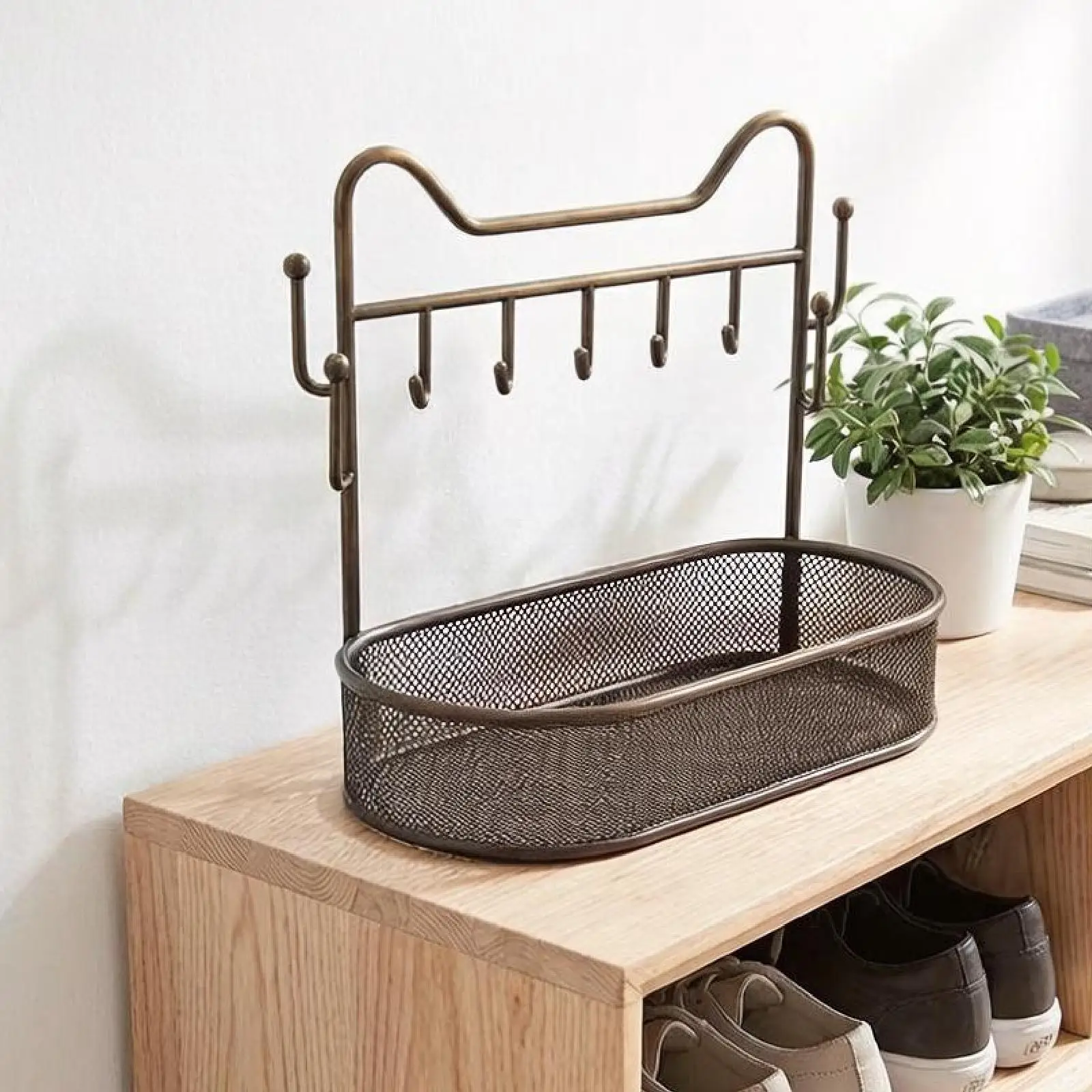 Entryway Tabletop Key Holder Stand Practical Iron Key Rack Organizer Sundries Container for Home Porch Decoration
Entryway Tabletop Key Holder Stand Practical Iron Key Rack Organizer Sundries Container for Home Porch Decoration