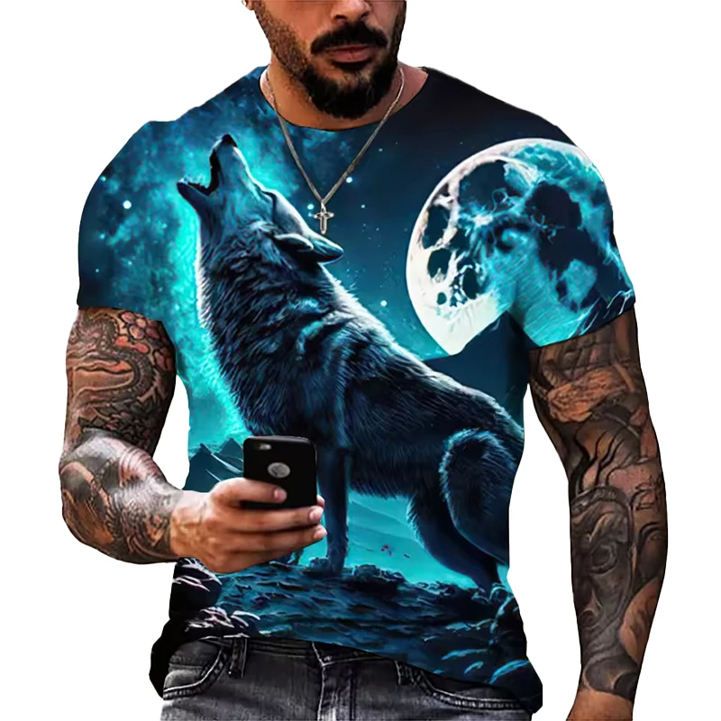 Summer Trendy Men's Wolf Head Printed Short Sleeve Round Neck Casual Breathable T-shirt Top
Summer Trendy Men's Wolf Head Printed Short Sleeve Round Neck Casual Breathable T-shirt Top
