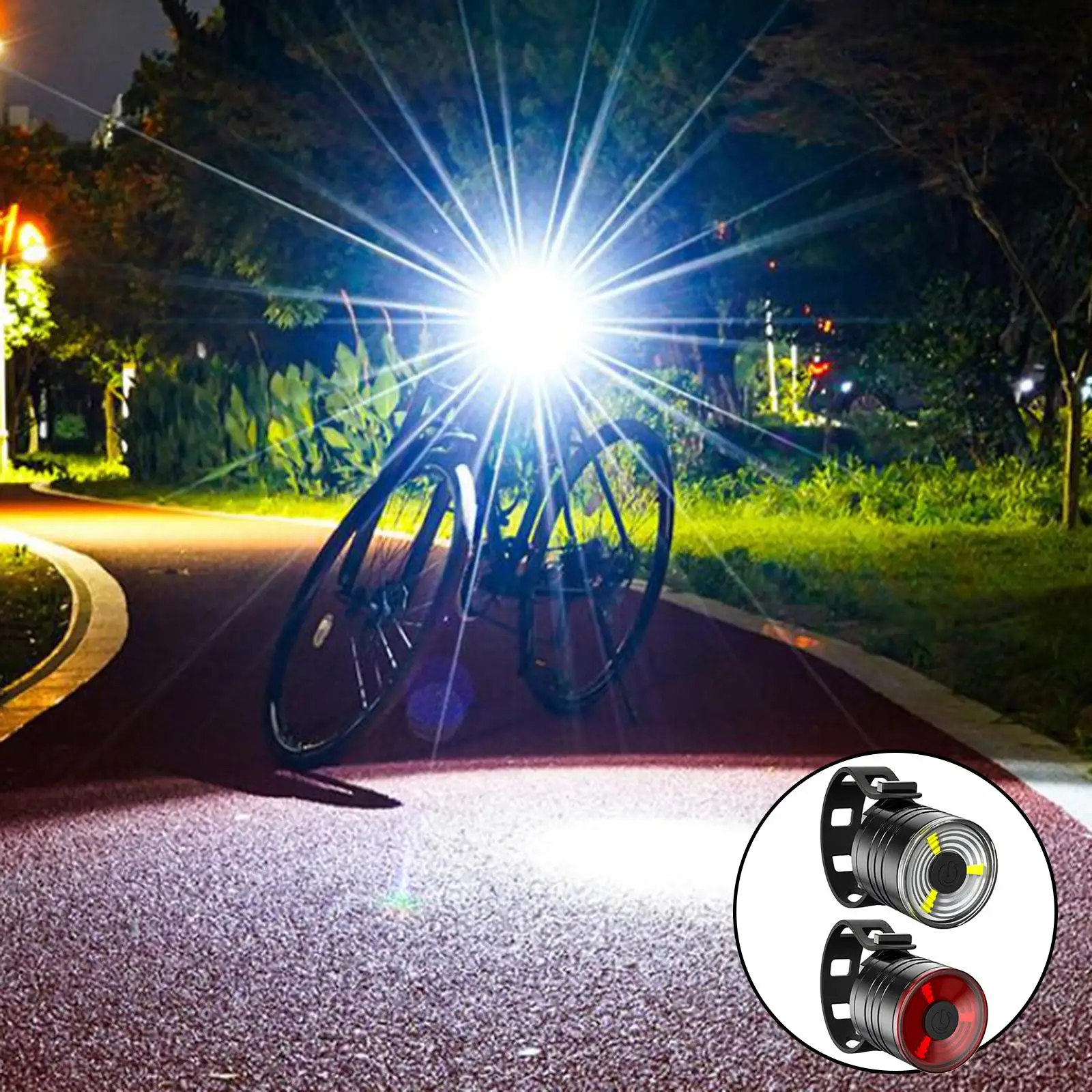 LED Bicycle Light Front And Rear Bike Light Set 3 Light Mode Options Headlight and Cycling Warning Lamp