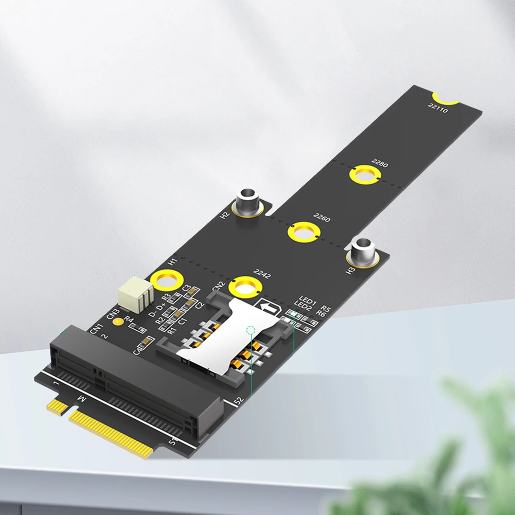 M.2 M Key To Mini PCIe SSD NVMe Adapter Card with Card Slot for 2242 2260 2280 SSD Hard Drive