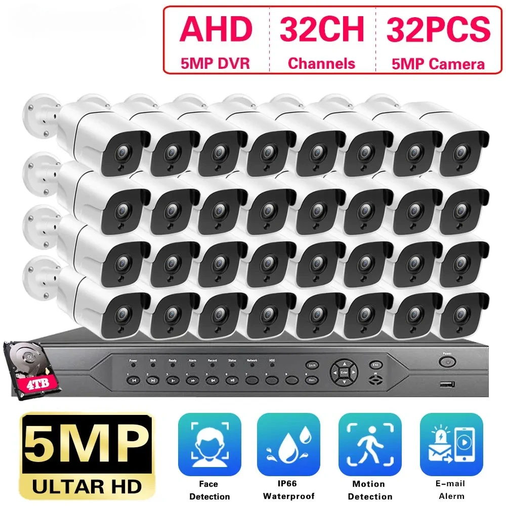 HD 32 Channel 2MP 5MP AHD DVR Kit 5MP Video Surveillance Security Outdoor Indoor Waterproof CCTV Camera System 32CH DVR System
HD 32 Channel 2MP 5MP AHD DVR Kit 5MP Video Surveillance Security Outdoor Indoor Waterproof CCTV Camera System 32CH DVR System