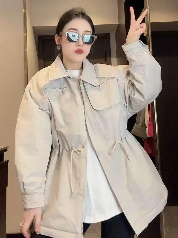 Spring and Autumn New Women's Windbreaker Coat Loose Workwear Cotton Windbreaker
Spring and Autumn New Women's Windbreaker Coat Loose Workwear Cotton Windbreaker