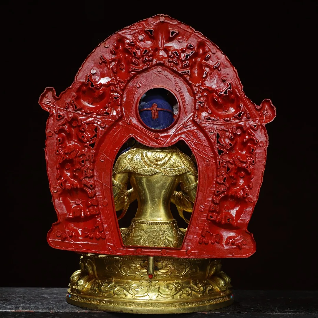 Bronze Gilded Mosaic Gem Four armed Guanyin Lotus Terrace Sitting Buddha Worship Hall
Bronze Gilded Mosaic Gem Four armed Guanyin Lotus Terrace Sitting Buddha Worship Hall