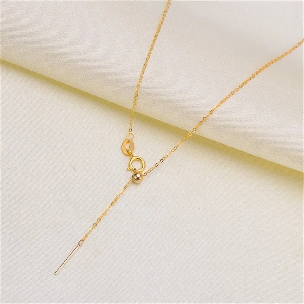 DIY Pearl Accessories 18k Yellow Gold, White Gold and Rose Gold with Needle Adjustable O-chain Cross Chain Gold Necklace G321
DIY Pearl Accessories 18k Yellow Gold, White Gold and Rose Gold with Needle Adjustable O-chain Cross Chain Gold Necklace G321