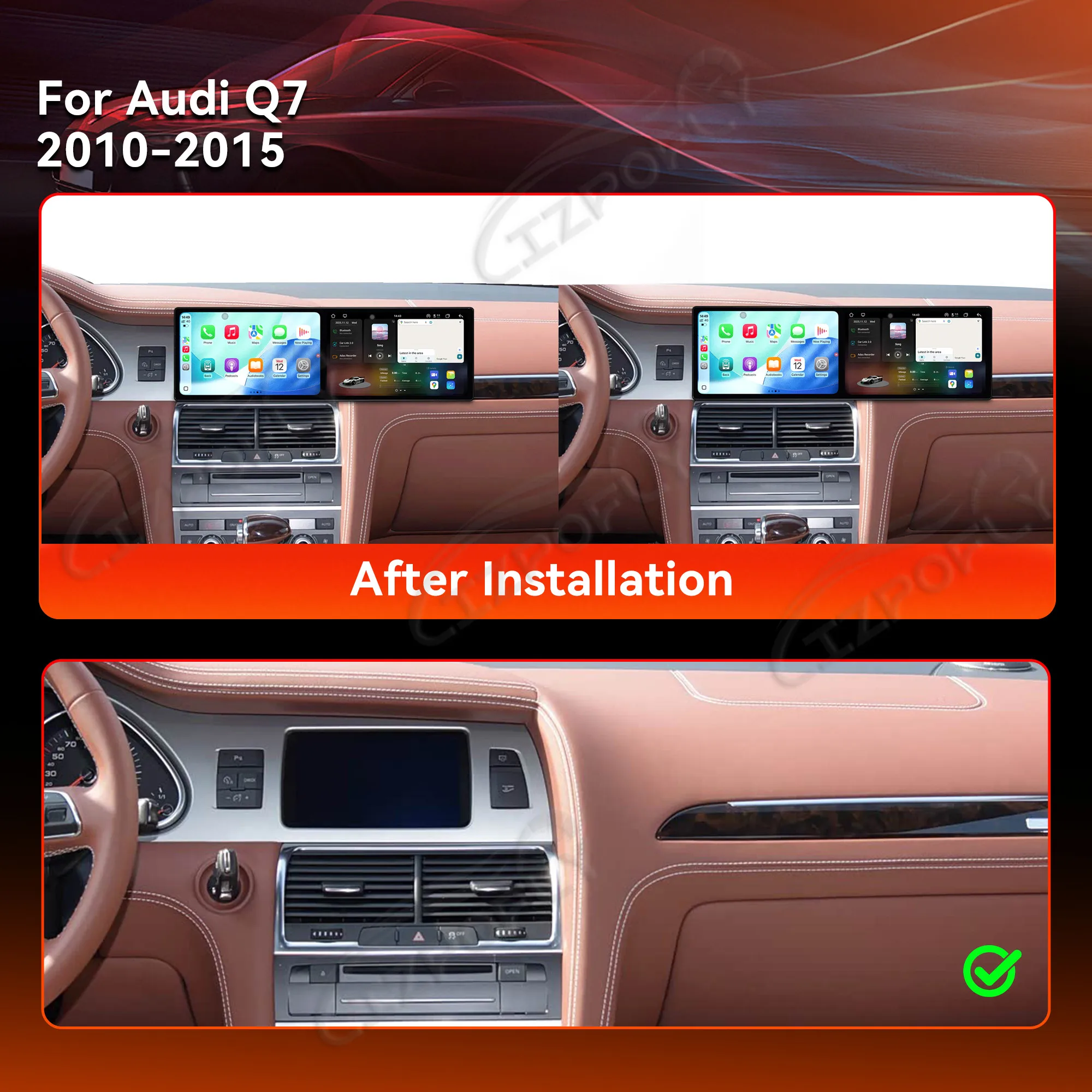 Dual 9.1'' Android 15 CarPlay Car Radio For Audi Q7 2010-2015 Touch Screen Multimedia Player GPS Navigation 4G WIFI
Dual 9.1'' Android 15 CarPlay Car Radio For Audi Q7 2010-2015 Touch Screen Multimedia Player GPS Navigation 4G WIFI