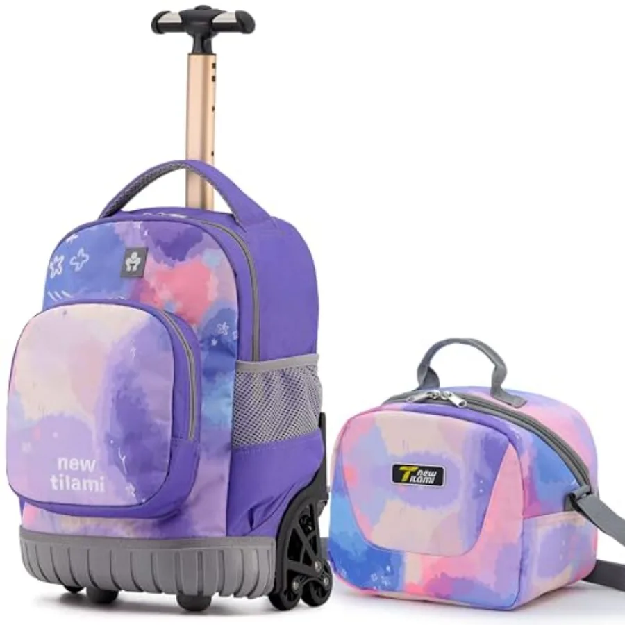 16 Inch Rolling Backpack with Lunch Bag for Adjustable Handle Carry-on Suitcase Wheels for Girls Boys School Travel Camping
16 Inch Rolling Backpack with Lunch Bag for Adjustable Handle Carry-on Suitcase Wheels for Girls Boys School Travel Camping