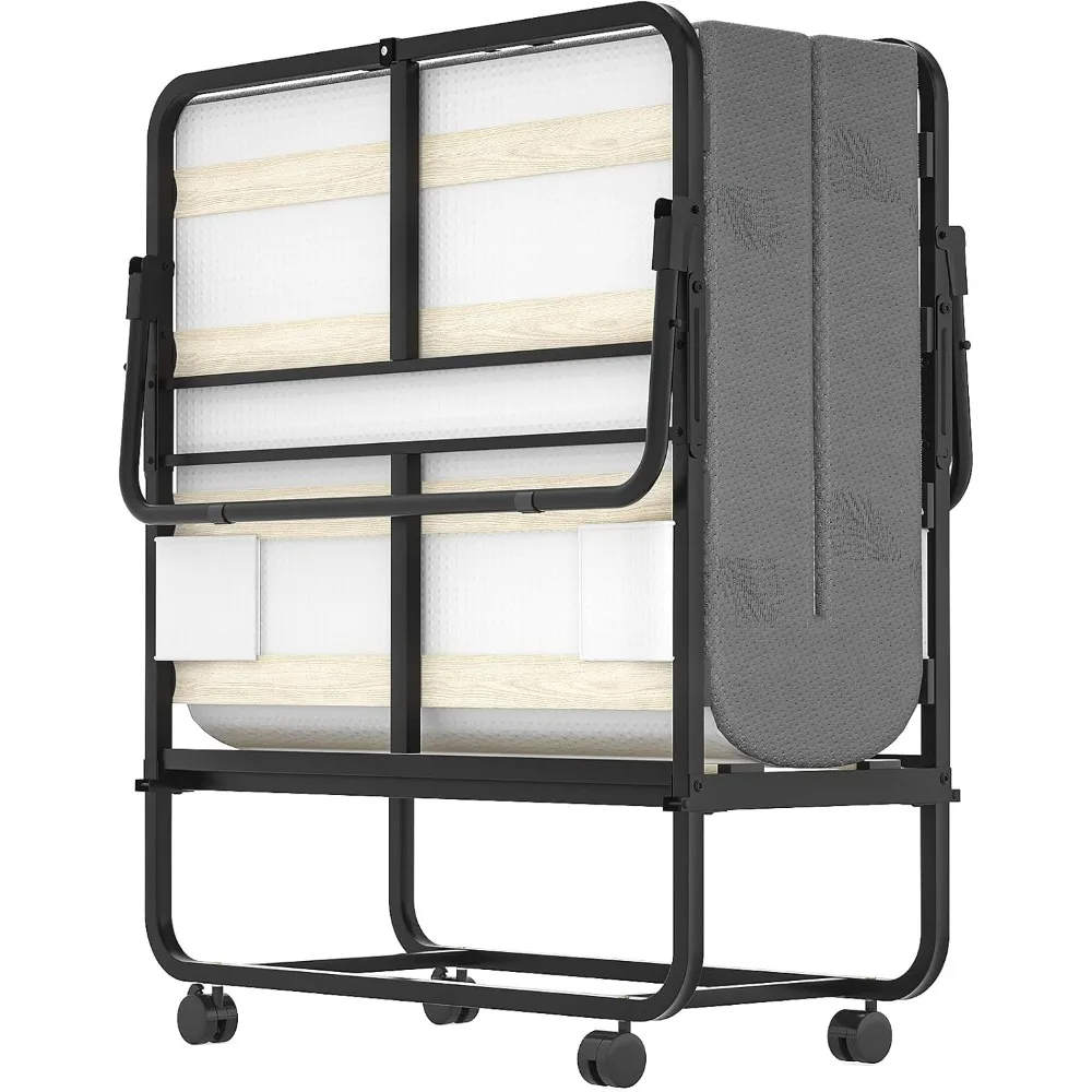 Folding Bed with Mattress, Portable Rollaway Bed for Adults, Sturdy Folded Guest Bed on Wheels, Space Saving Foldable Beds
Folding Bed with Mattress, Portable Rollaway Bed for Adults, Sturdy Folded Guest Bed on Wheels, Space Saving Foldable Beds
