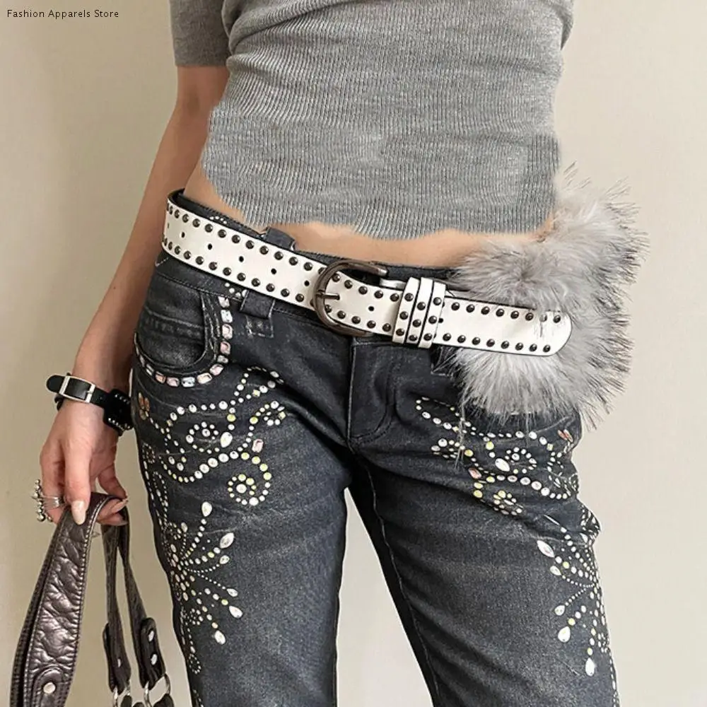 Fashion Rivet Leather Fur Belt Faux Fur Western Style Y2K Waistband Punk Versatile Plush Belt Women
Fashion Rivet Leather Fur Belt Faux Fur Western Style Y2K Waistband Punk Versatile Plush Belt Women