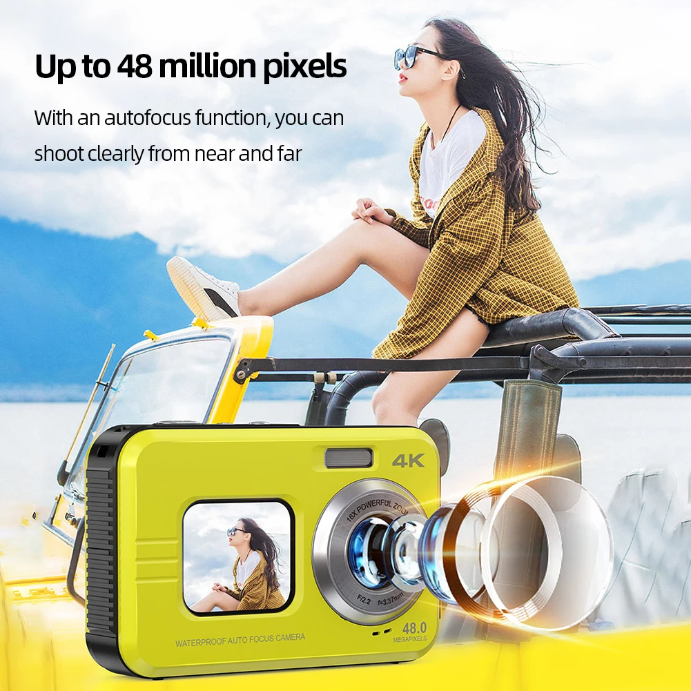 48 MP Waterproof 4K High-Definition Camera 2.7K Video Camera Dual Screen 16X Zoom For Outdoor Sports Digital Camera
48 MP Waterproof 4K High-Definition Camera 2.7K Video Camera Dual Screen 16X Zoom For Outdoor Sports Digital Camera